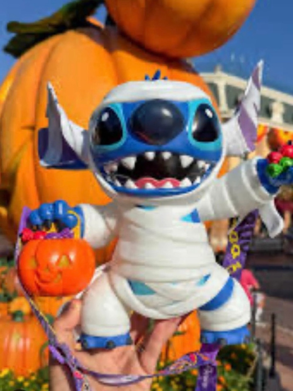 Disney Stitch Halloween Mummy Figure - Blue & White popcorn bucket
